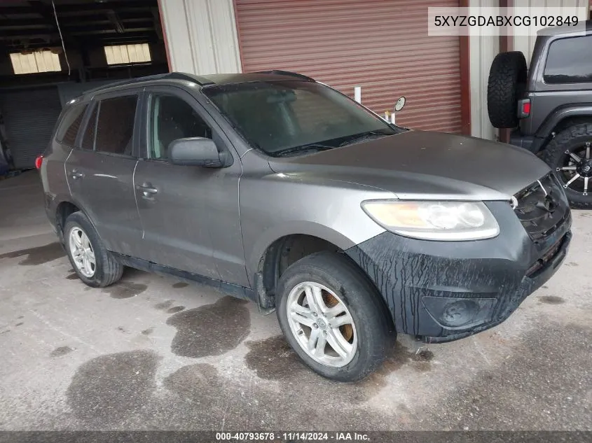 5XYZGDABXCG102849 2012 Hyundai Santa Fe Gls