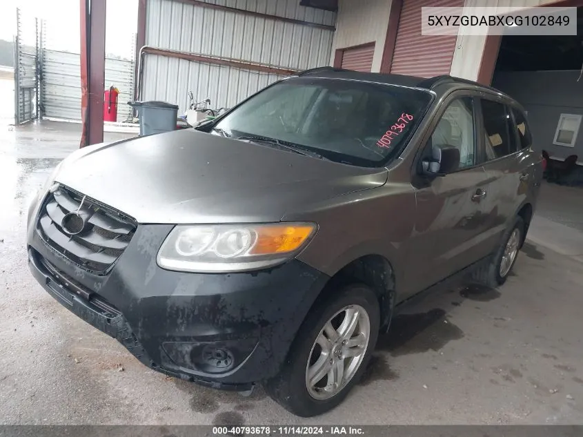 5XYZGDABXCG102849 2012 Hyundai Santa Fe Gls