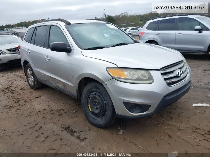 2012 Hyundai Santa Fe Gls VIN: 5XYZG3AB8CG103167 Lot: 40823436