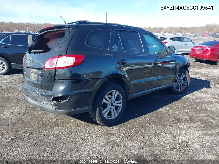 2012 Hyundai Santa Fe Se VIN: 5XYZH4AG5CG139641 Lot: 40846642