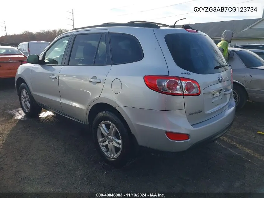 2012 Hyundai Santa Fe Gls VIN: 5XYZG3AB7CG123734 Lot: 40846983