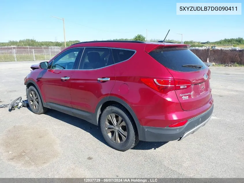 2013 Hyundai Santa Fe VIN: 5XYZUDLB7DG090411 Lot: 12037729