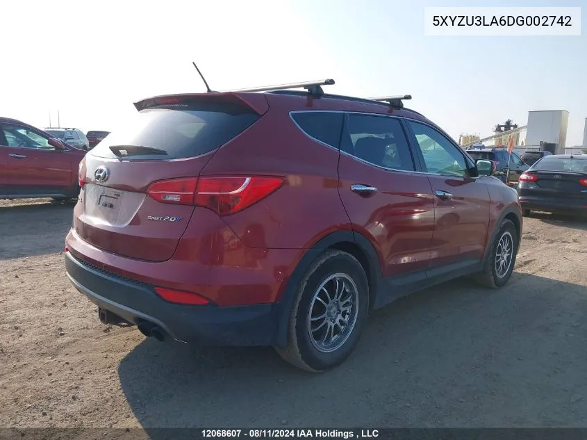 2013 Hyundai Santa Fe Sport VIN: 5XYZU3LA6DG002742 Lot: 12068607