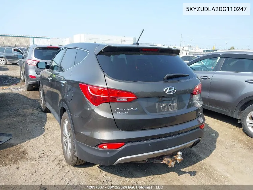 2013 Hyundai Santa Fe VIN: 5XYZUDLA2DG110247 Lot: 12097337