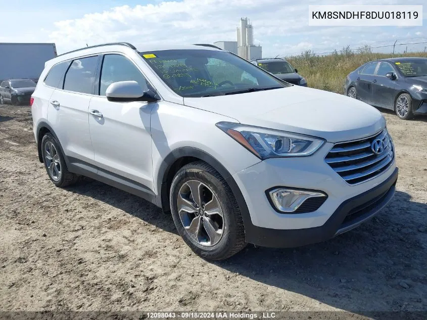 2013 Hyundai Santa Fe Gls VIN: KM8SNDHF8DU018119 Lot: 12098043