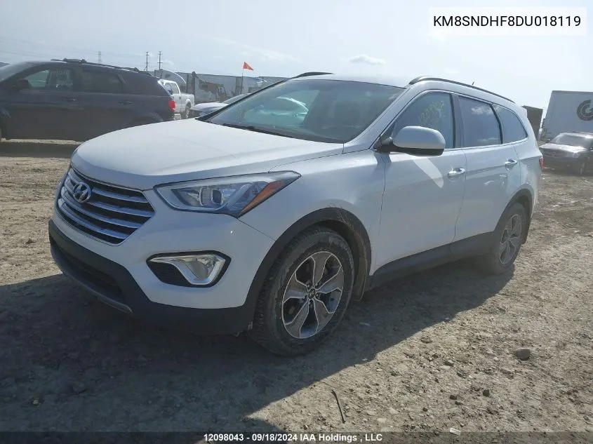 2013 Hyundai Santa Fe Gls VIN: KM8SNDHF8DU018119 Lot: 12098043