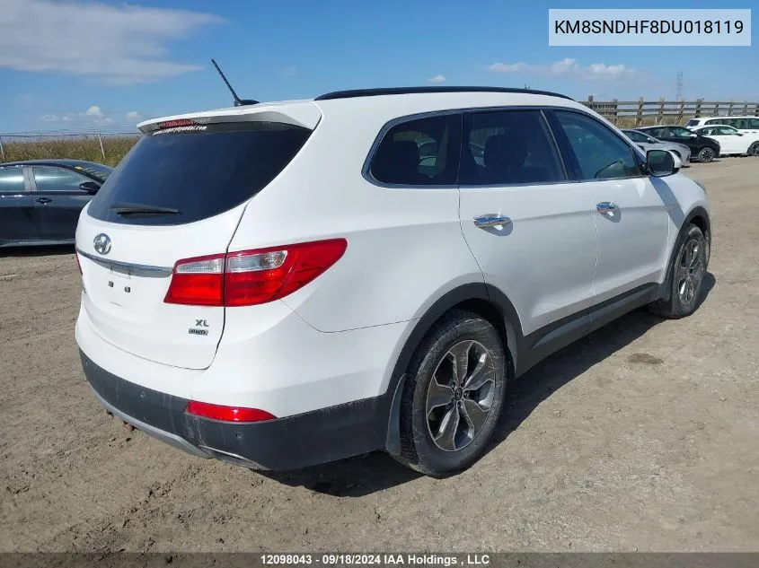 2013 Hyundai Santa Fe Gls VIN: KM8SNDHF8DU018119 Lot: 12098043