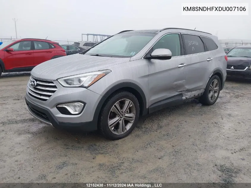 2013 Hyundai Santa Fe Xl Limited VIN: KM8SNDHFXDU007106 Lot: 12152430