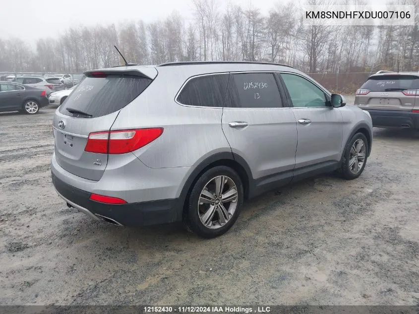 2013 Hyundai Santa Fe Xl Limited VIN: KM8SNDHFXDU007106 Lot: 12152430