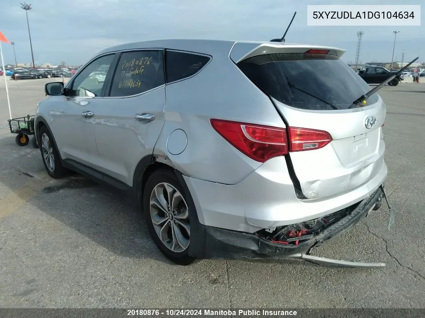 2013 Hyundai Santa Fe 2.0T VIN: 5XYZUDLA1DG104634 Lot: 20180876