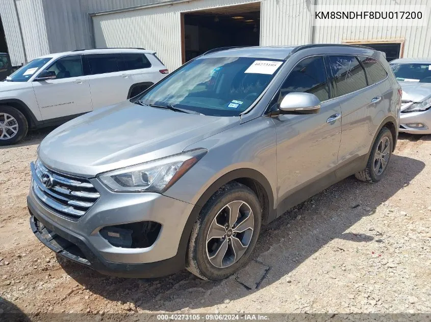 2013 Hyundai Santa Fe Gls VIN: KM8SNDHF8DU017200 Lot: 40273105