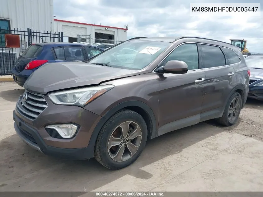 2013 Hyundai Santa Fe Gls VIN: KM8SMDHF0DU005447 Lot: 40274572