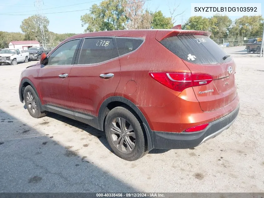 5XYZTDLB1DG103592 2013 Hyundai Santa Fe Sport