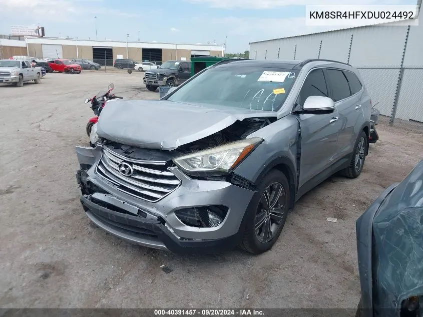 2013 Hyundai Santa Fe Limited VIN: KM8SR4HFXDU024492 Lot: 40391457