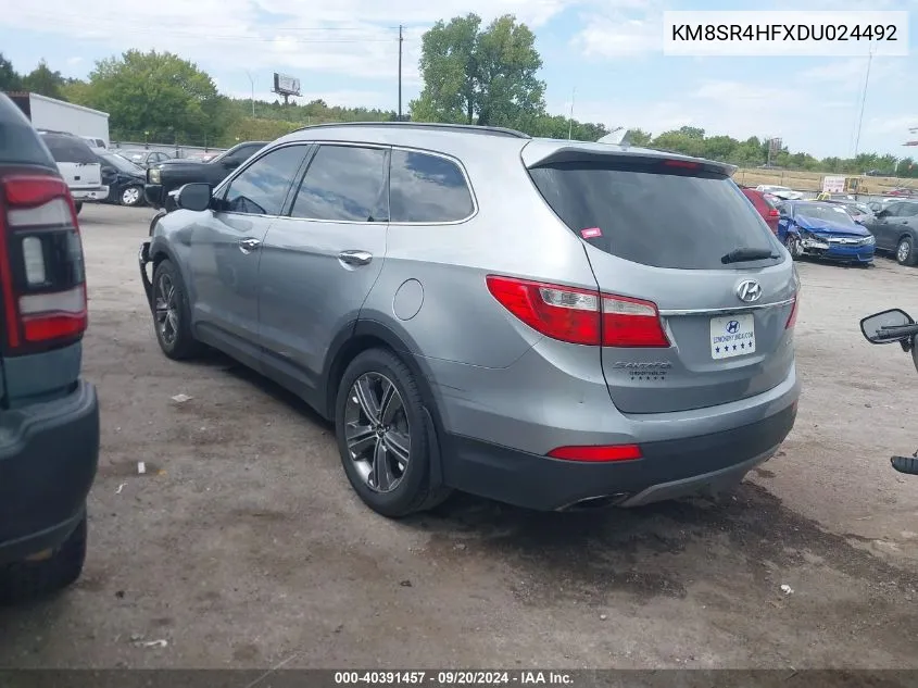 KM8SR4HFXDU024492 2013 Hyundai Santa Fe Limited