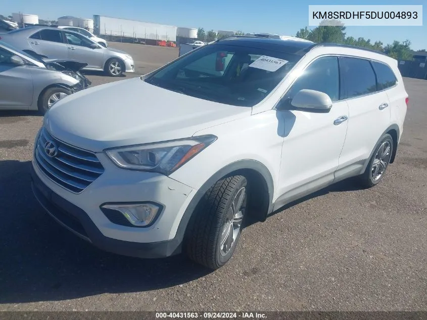 KM8SRDHF5DU004893 2013 Hyundai Santa Fe Limited