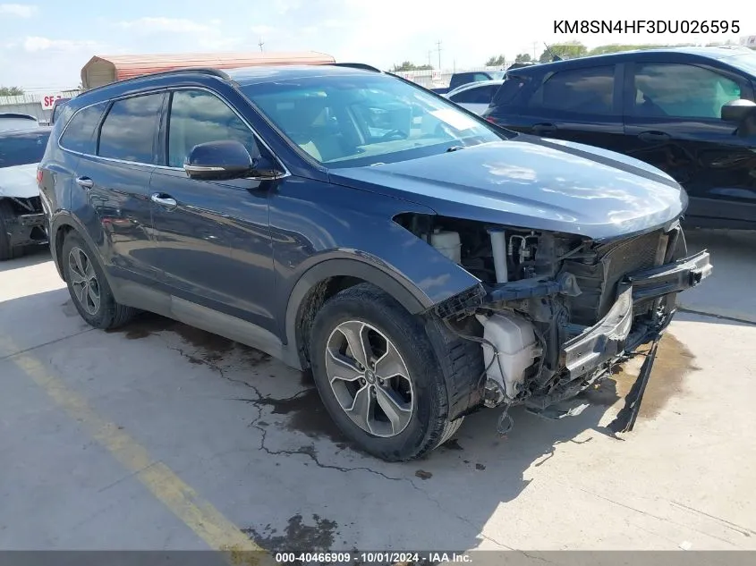 KM8SN4HF3DU026595 2013 Hyundai Santa Fe Gls