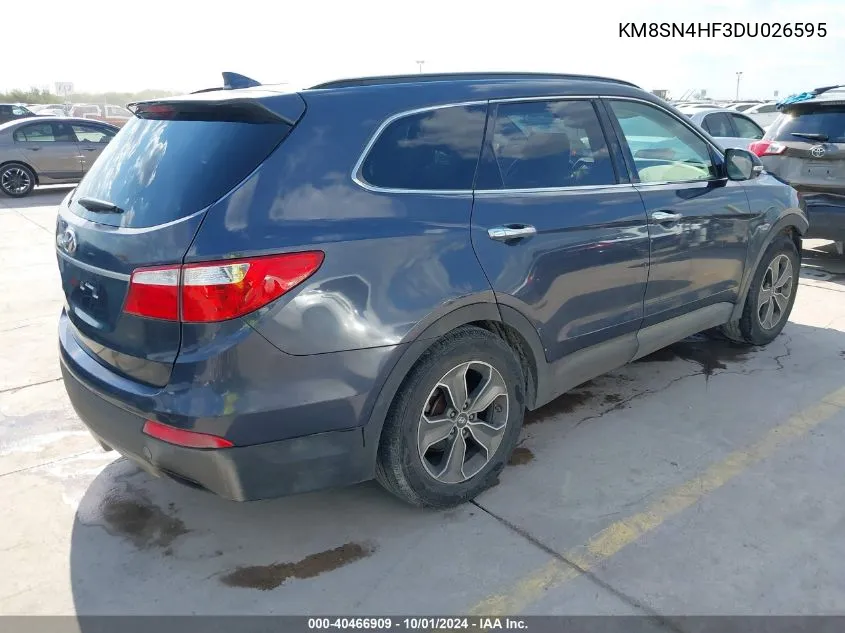 KM8SN4HF3DU026595 2013 Hyundai Santa Fe Gls