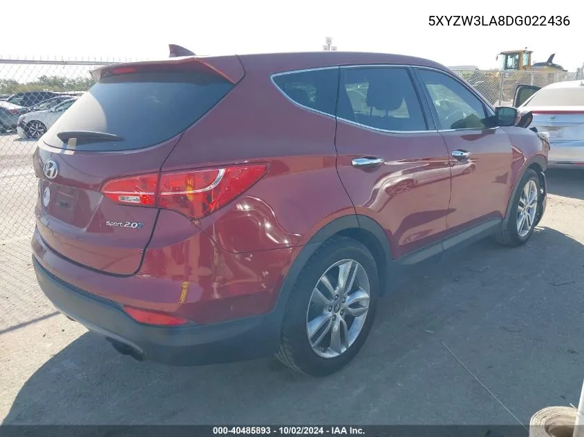 2013 Hyundai Santa Fe Sport 2.0T VIN: 5XYZW3LA8DG022436 Lot: 40485893