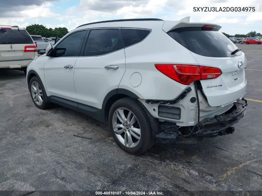 2013 Hyundai Santa Fe Sport 2.0T VIN: 5XYZU3LA2DG034975 Lot: 40510107