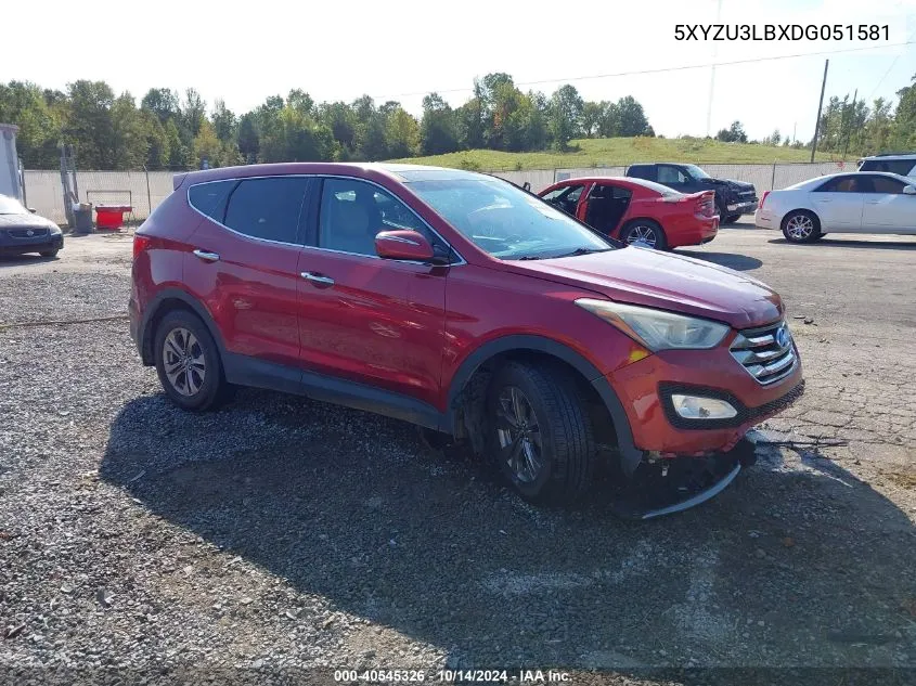 2013 Hyundai Santa Fe Sport VIN: 5XYZU3LBXDG051581 Lot: 40545326