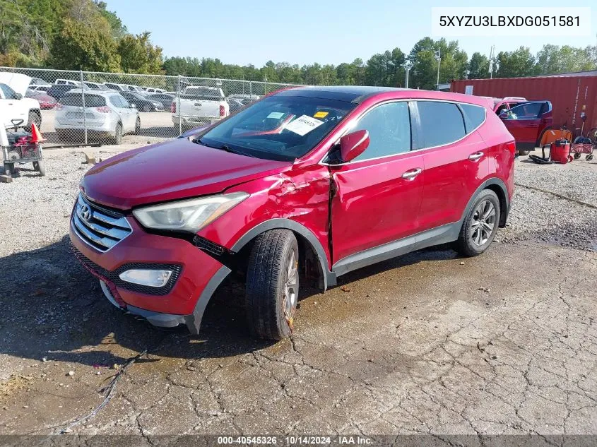 2013 Hyundai Santa Fe Sport VIN: 5XYZU3LBXDG051581 Lot: 40545326