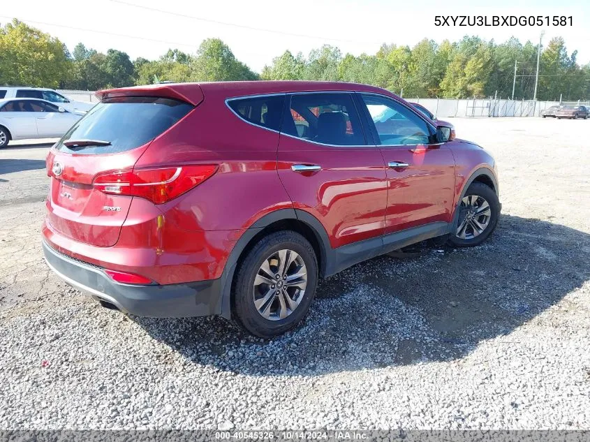 2013 Hyundai Santa Fe Sport VIN: 5XYZU3LBXDG051581 Lot: 40545326