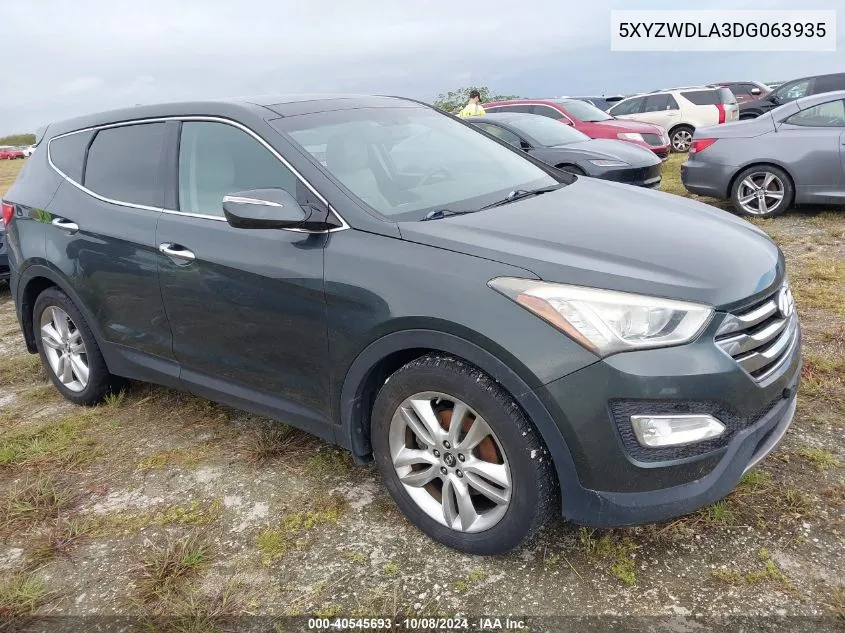 2013 Hyundai Santa Fe Sport VIN: 5XYZWDLA3DG063935 Lot: 40545693