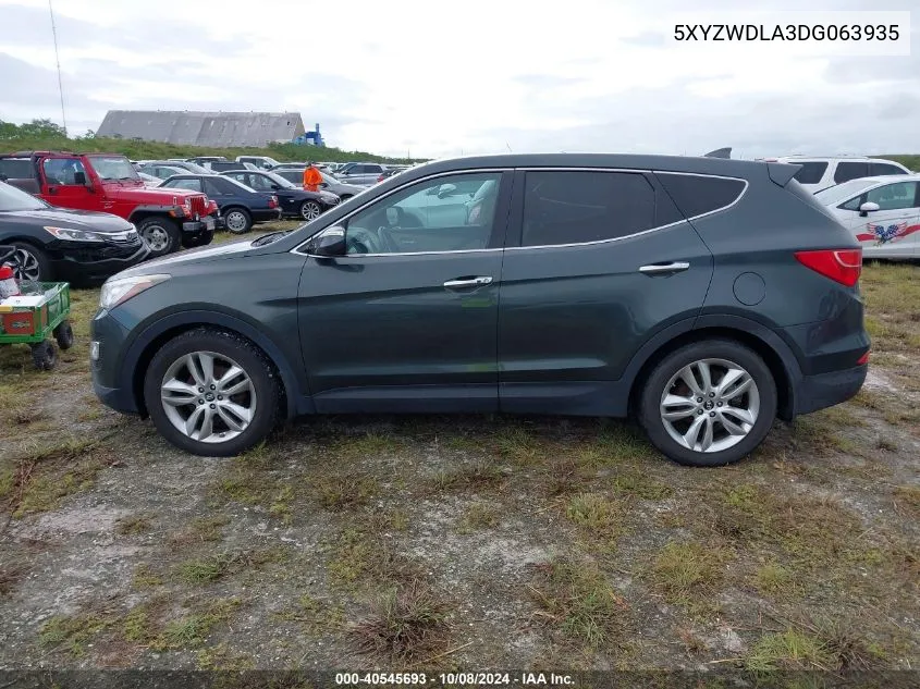 2013 Hyundai Santa Fe Sport VIN: 5XYZWDLA3DG063935 Lot: 40545693