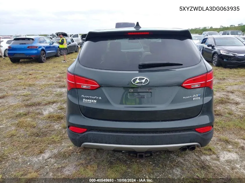 2013 Hyundai Santa Fe Sport VIN: 5XYZWDLA3DG063935 Lot: 40545693