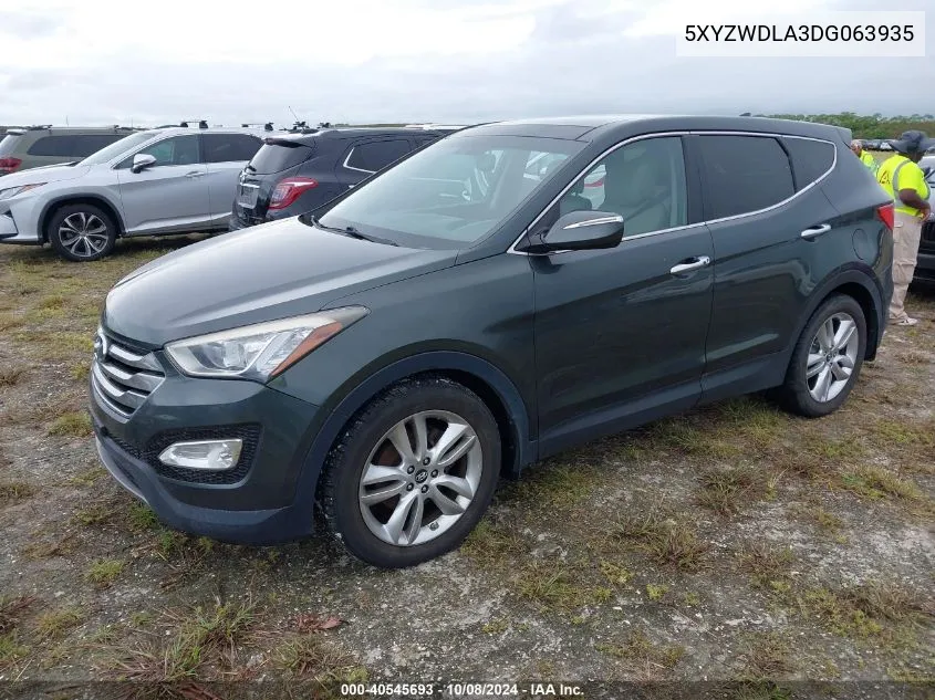 2013 Hyundai Santa Fe Sport VIN: 5XYZWDLA3DG063935 Lot: 40545693