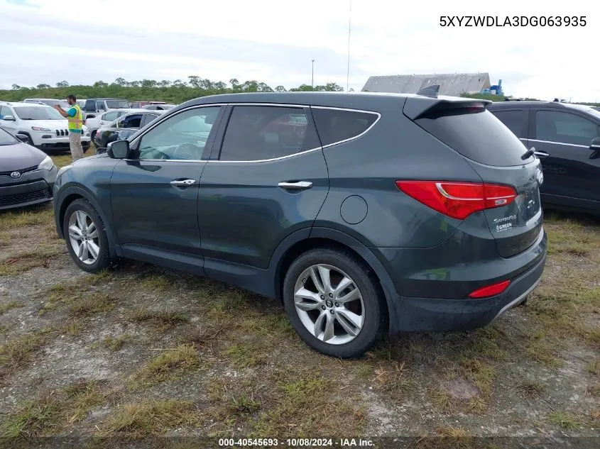 2013 Hyundai Santa Fe Sport VIN: 5XYZWDLA3DG063935 Lot: 40545693