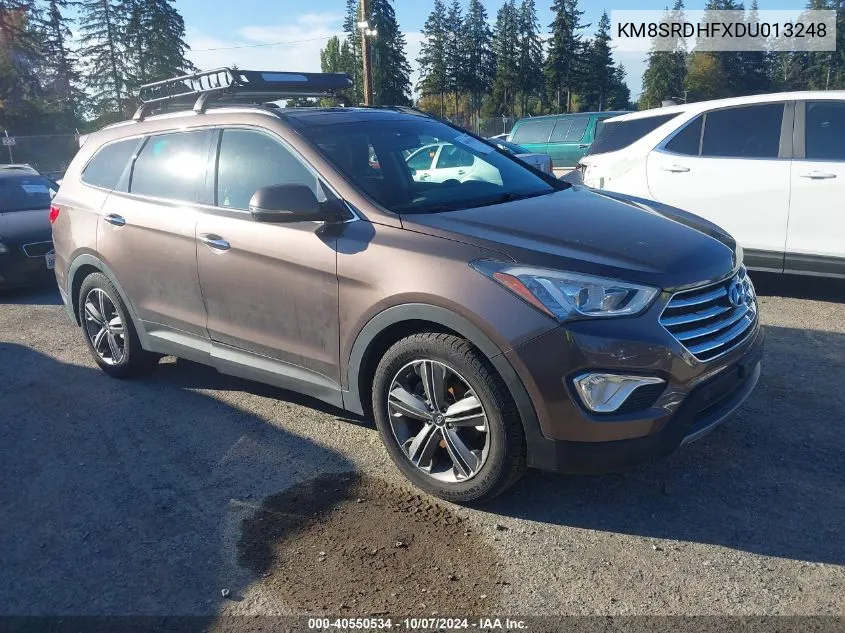 2013 Hyundai Santa Fe Limited VIN: KM8SRDHFXDU013248 Lot: 40550534