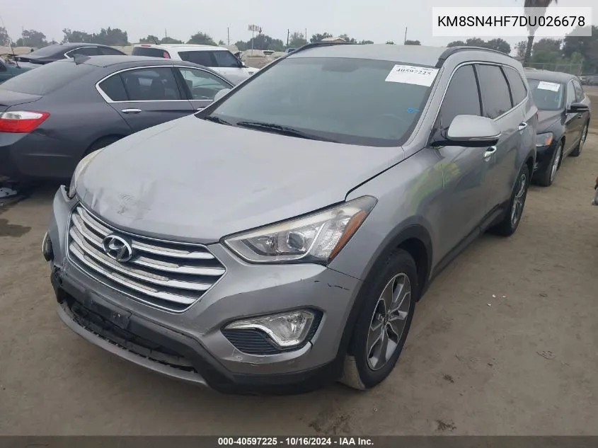 2013 Hyundai Santa Fe Gls VIN: KM8SN4HF7DU026678 Lot: 40597225