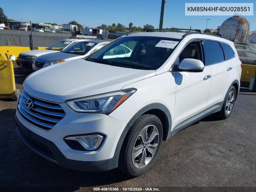 KM8SN4HF4DU028551 2013 Hyundai Santa Fe Gls