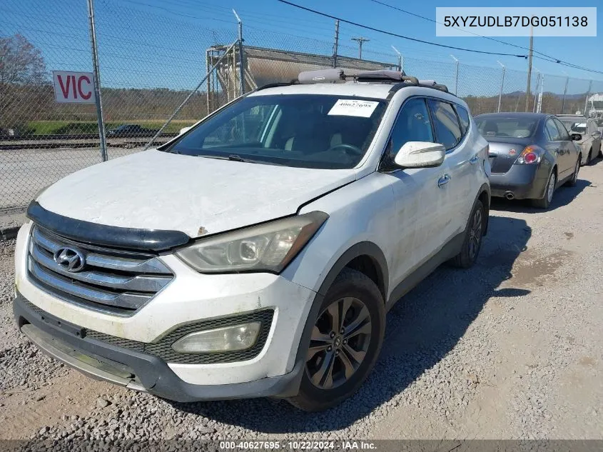 2013 Hyundai Santa Fe Sport VIN: 5XYZUDLB7DG051138 Lot: 40627695