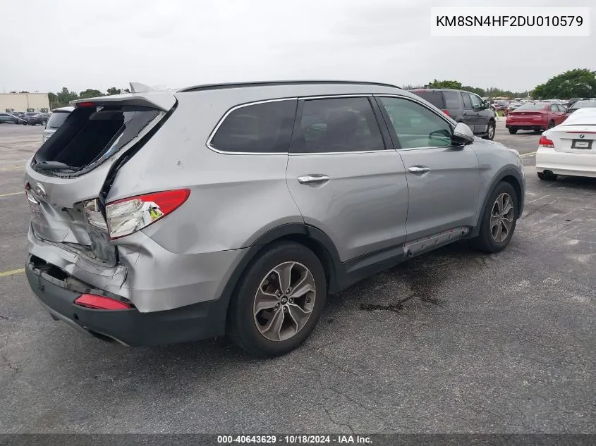 2013 Hyundai Santa Fe Gls VIN: KM8SN4HF2DU010579 Lot: 40643629