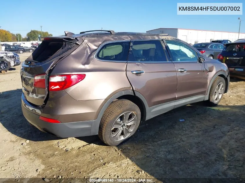 2013 Hyundai Santa Fe Gls VIN: KM8SM4HF5DU007002 Lot: 40689140