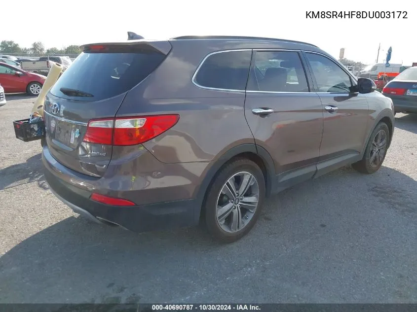 KM8SR4HF8DU003172 2013 Hyundai Santa Fe Limited