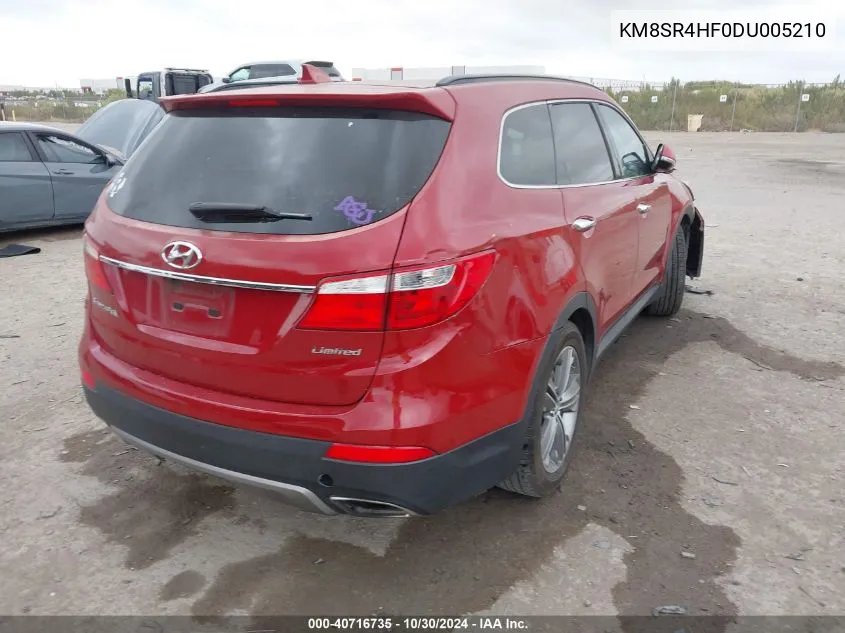 2013 Hyundai Santa Fe Limited VIN: KM8SR4HF0DU005210 Lot: 40716735