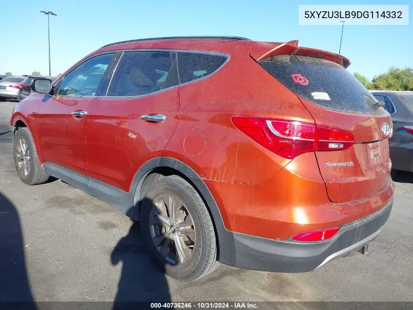 2013 Hyundai Santa Fe Sport VIN: 5XYZU3LB9DG114332 Lot: 40736246