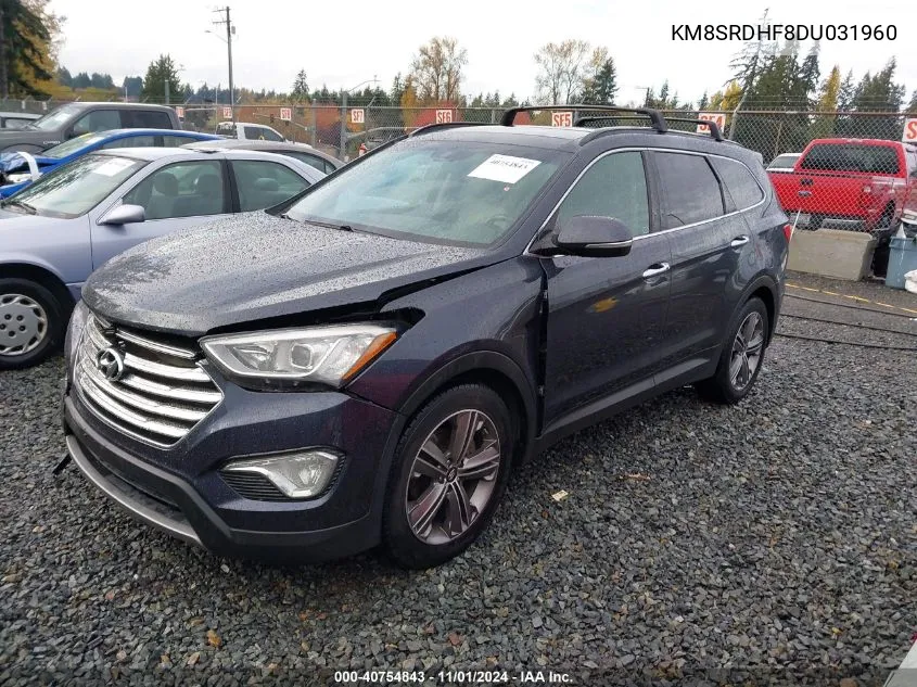 2013 Hyundai Santa Fe Limited VIN: KM8SRDHF8DU031960 Lot: 40754843