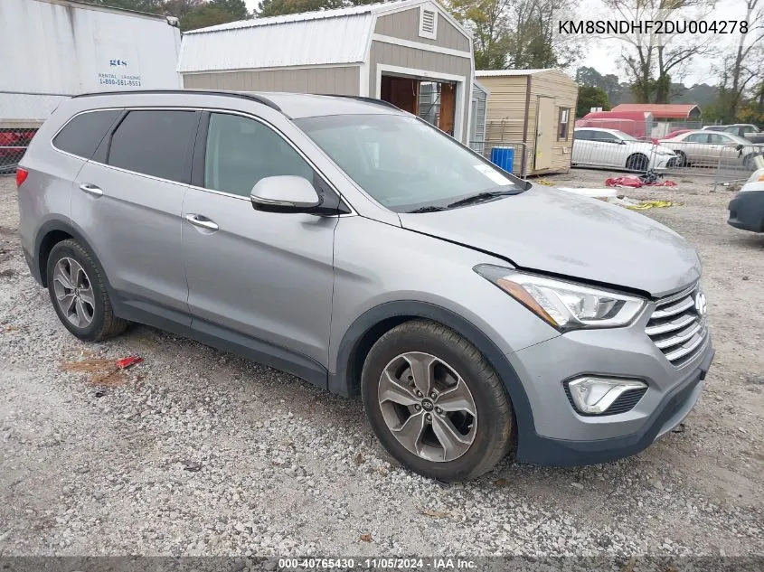 2013 Hyundai Santa Fe Gls VIN: KM8SNDHF2DU004278 Lot: 40765430