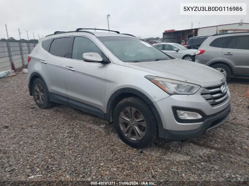 2013 Hyundai Santa Fe Sport VIN: 5XYZU3LB0DG116986 Lot: 40781371