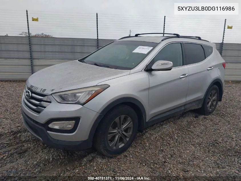 2013 Hyundai Santa Fe Sport VIN: 5XYZU3LB0DG116986 Lot: 40781371