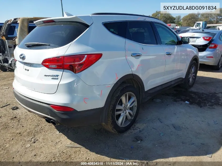 2013 Hyundai Santa Fe Sport 2.0T VIN: 5XYZUDLA8DG091834 Lot: 40834315