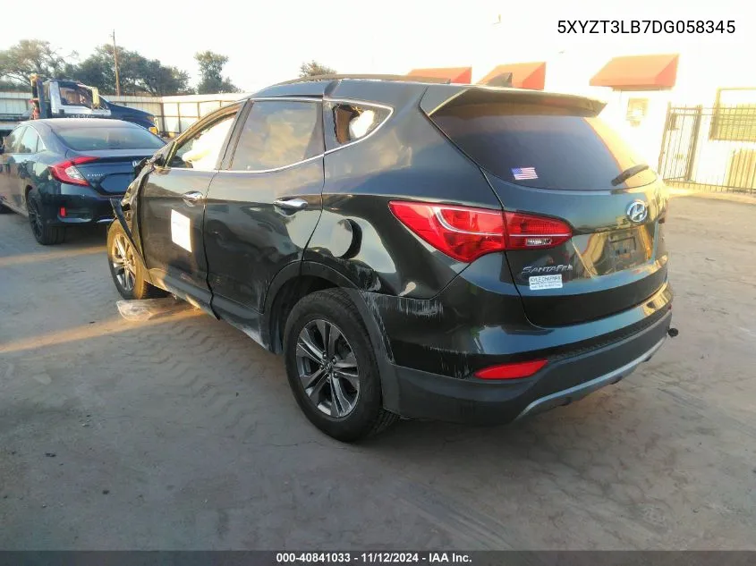 2013 Hyundai Santa Fe Sport VIN: 5XYZT3LB7DG058345 Lot: 40841033