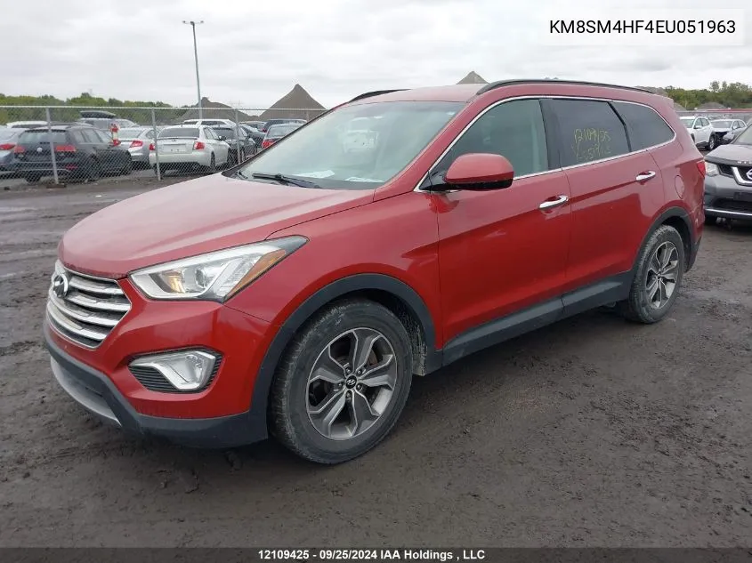 2014 Hyundai Santa Fe Xl VIN: KM8SM4HF4EU051963 Lot: 12109425