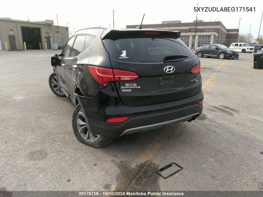 2014 Hyundai Santa Fe 2.0T Limited VIN: 5XYZUDLA8EG171541 Lot: 20178759