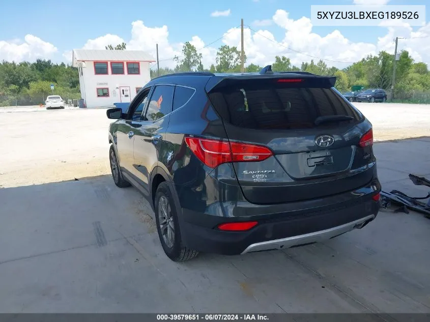 5XYZU3LBXEG189526 2014 Hyundai Santa Fe Sport 2.4L